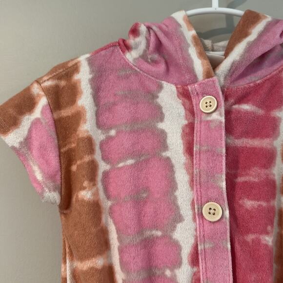 Crewcuts Pink and Brown Striped Kids Swim Coverup - Picture 2 of 9